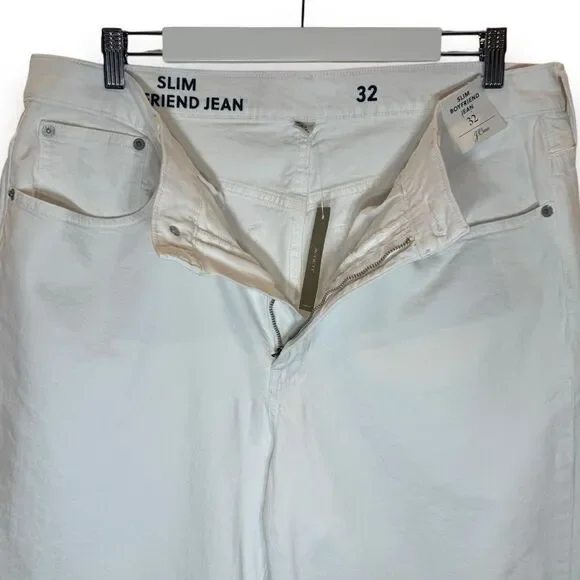 NWT J. Crew White Slim Boyfriend Jeans - Women's 32 - Picture 5 of 10